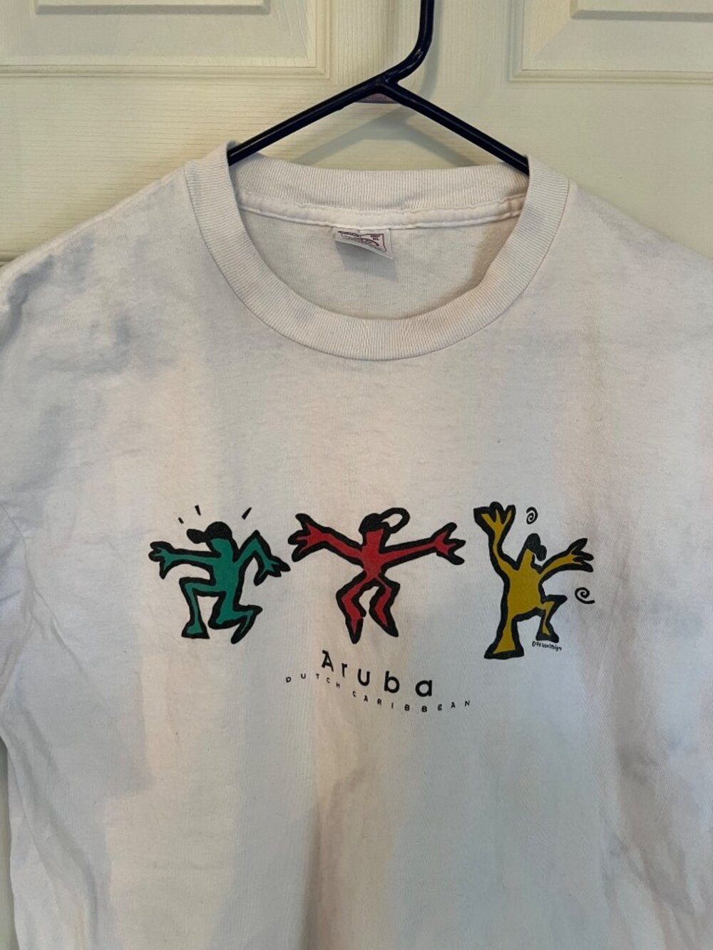 Vintage 90's Aruba Crewneck Short Sleeve TShirt XL Single Stitch - Picture 2 of 8